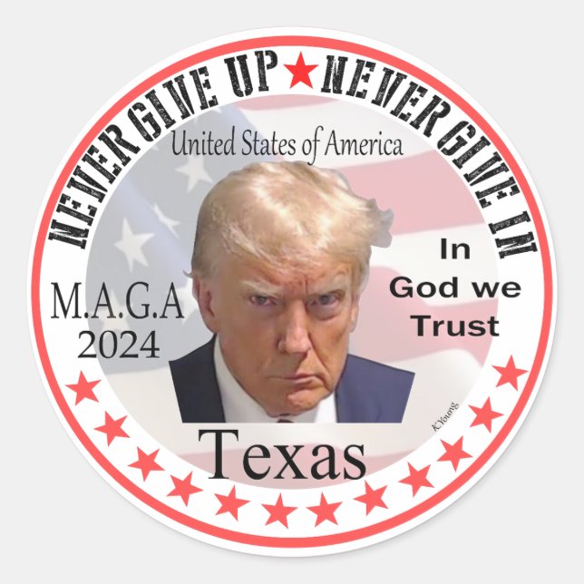 Sticker Rond Trump/Texas (Devant)