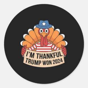 Sticker Rond Trump Thanksgiving 2024 Chemise Je suis Remercié T