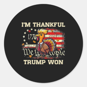 Sticker Rond Trump Thanksgiving - Je suis heureux que Trump ait