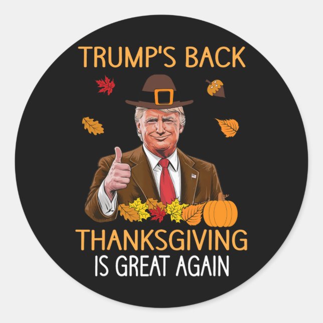 Sticker Rond Trump Thanksgiving Turquie automne automne Hommes  (Devant)