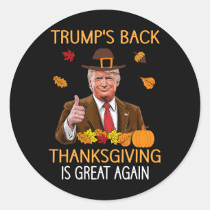 Sticker Rond Trump Thanksgiving Turquie automne automne Hommes 