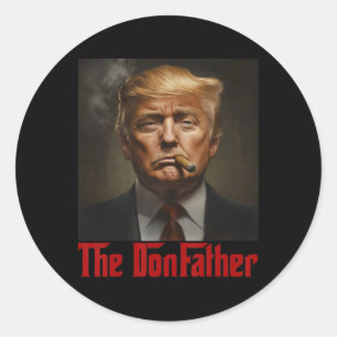 Sticker Rond Trump The Donfather - président Cool américain