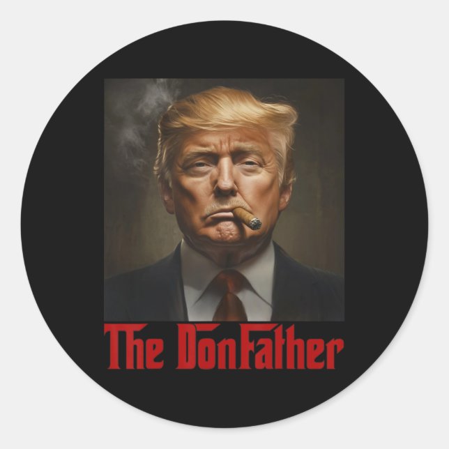 Sticker Rond Trump The Donfather - président Cool américain (Devant)
