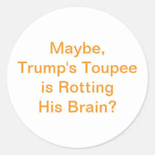 Sticker Rond Trump Toupee-Rot Splash-Art Hankamer Artjunkhaus