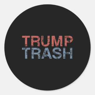 Sticker Rond Trump Trash 2024 Retro Grunge Garbyge Vintage Pour