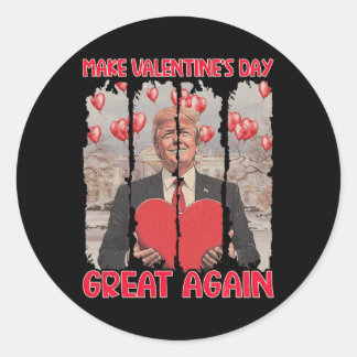 Sticker Rond Trump Valentine's Day Shirt Make Valentine's Day G