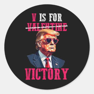 Sticker Rond Trump Valentines Jour V : Victoire Trump