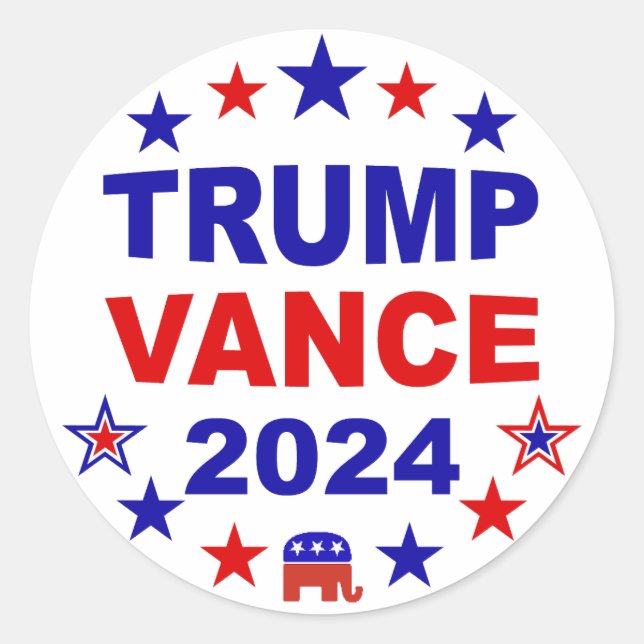 Sticker Rond Trump Vance 2024 (Devant)