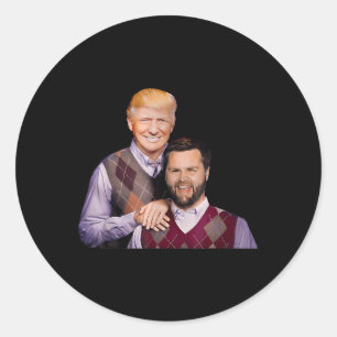 Sticker Rond Trump Vance 2024 Brothers Funny Parody Trump J D V