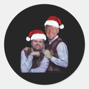 Sticker Rond Trump Vance 2024 Brothers Père Noël Funny Trump Va