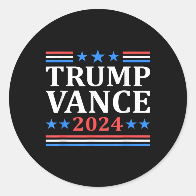 Sticker Rond Trump Vance 2024 Pour Le Pat Électoral Du Présiden (Devant)