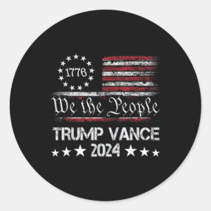 Sticker Rond Trump Vance 2024 Président Trump Supporter Re-elec