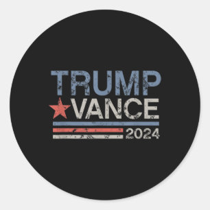Sticker Rond Trump Vance 2024 Retro Stripe Trump Jd Vance