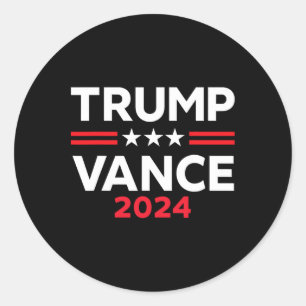 Sticker Rond Trump Vance 2025 Drapeau Américain Cadeau Élection