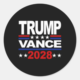 Sticker Rond Trump Vance 2028 Président républicain du troisièm