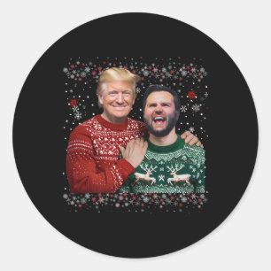Sticker Rond Trump Vance Brothers Funky ignoble Noël Noël Noël 