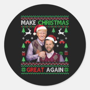Sticker Rond Trump Vance Brothers Funny Rendre Noël super Ag