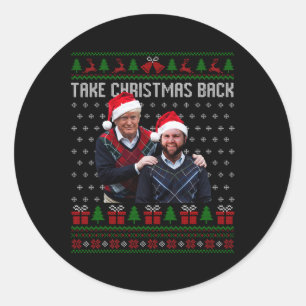 Sticker Rond Trump Vance Faire Noël Byck Funny Père Noël Trump