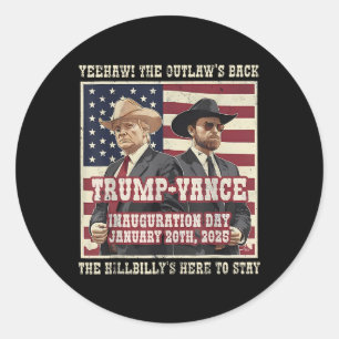 Sticker Rond Trump Vance Inauguration Day 2025 47th President W