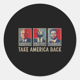 Sticker Rond Trump Vance Kennedy Échec et Mat Élection 2024 Rép