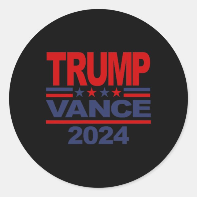 Sticker Rond Trump Vance L'Élection Présidentielle Front Et Ret (Devant)