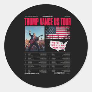 Sticker Rond Trump Vance Us Tour
