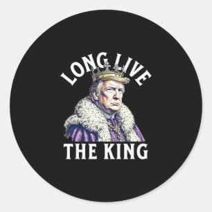 Sticker Rond Trump Vintage Vive le roi Patriote américain