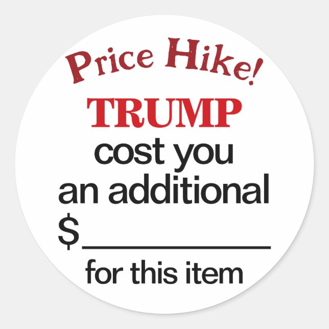 Sticker Rond Trump vous a coûté de l'argent anti-tarif petites  (Devant)