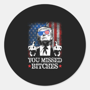 Sticker Rond Trump Vous Manqué Es Drôle Trump