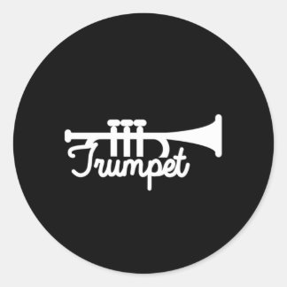 Sticker Rond Trumpet Music Musician Instrument Orchestra Cadeau