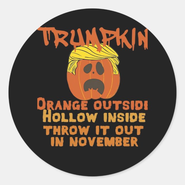 Sticker Rond Trumpkin à l'intérieur de lancer à l'extérieur Nov (Devant)