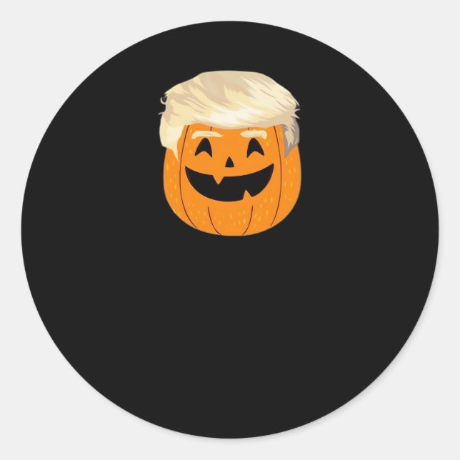 Sticker Rond Trumpkin Citrouille Halloween classique (Devant)