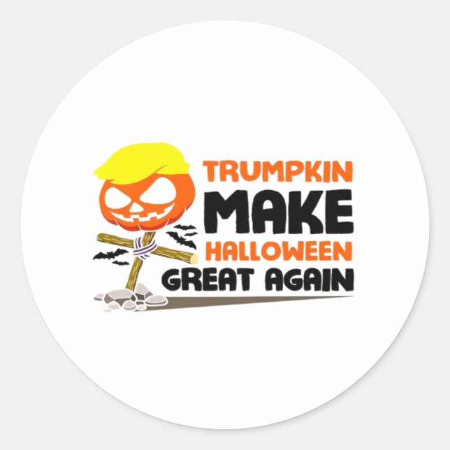 Sticker Rond Trumpkin Citrouille Halloween classique (Devant)