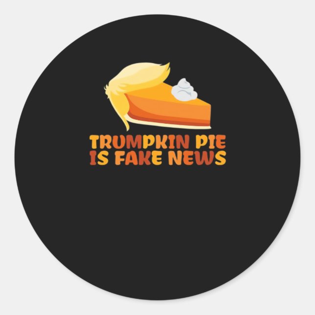 Sticker Rond Trumpkin Citrouille tarte drôle Thanksgiving Fitti (Devant)