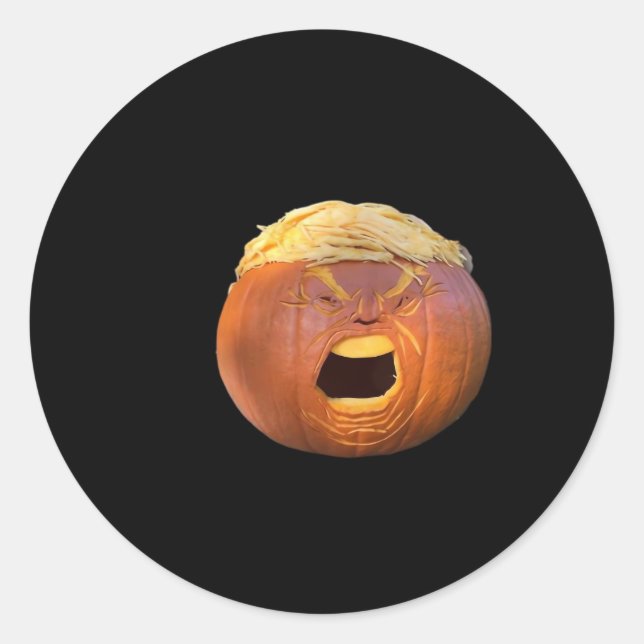 Sticker Rond Trumpkin - Drôle Halloween (Devant)