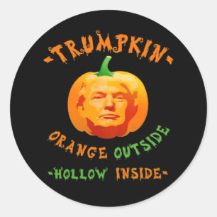Sticker Rond Trumpkin drôle Halloween classique