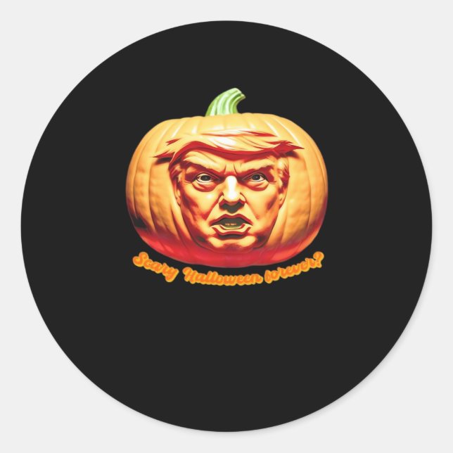 Sticker Rond Trumpkin Effrayant Halloween Citrouille Best Art D (Devant)