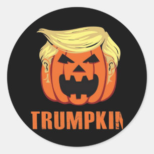Sticker Rond Trumpkin fait Halloween
