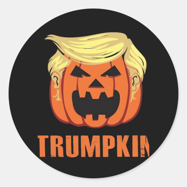 Sticker Rond Trumpkin fait Halloween (Devant)