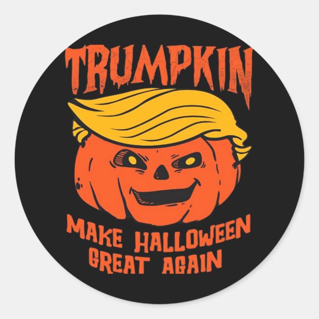 Sticker Rond Trumpkin Halloween élection Citrouille (Devant)