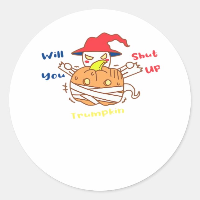 Sticker Rond Trumpkin Halloween Election Debate Et Joe Biden (Devant)