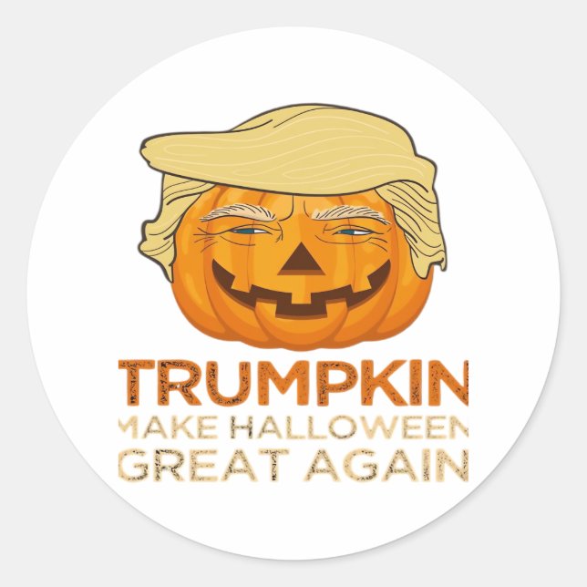 Sticker Rond Trumpkin Halloween Funny Classic (Devant)