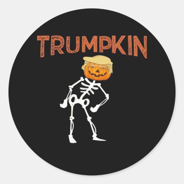 Sticker Rond Trumpkin Halloween Funny Classic (Devant)