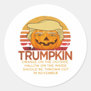 Sticker Rond Trumpkin Halloween Funny Classic - Pumpk politique
