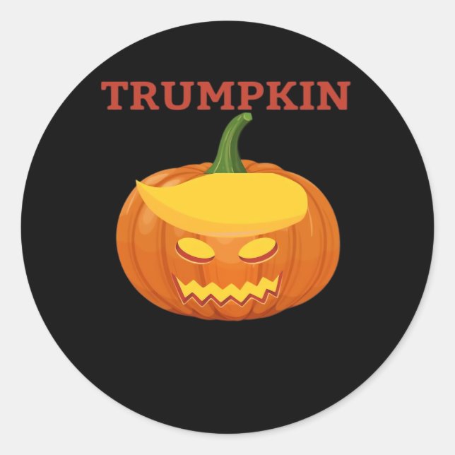 Sticker Rond Trumpkin Jack-O-Lantern Classique (Devant)
