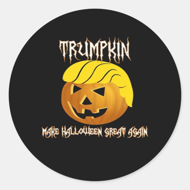 Sticker Rond Trumpkin Make Halloween Great Again (Devant)
