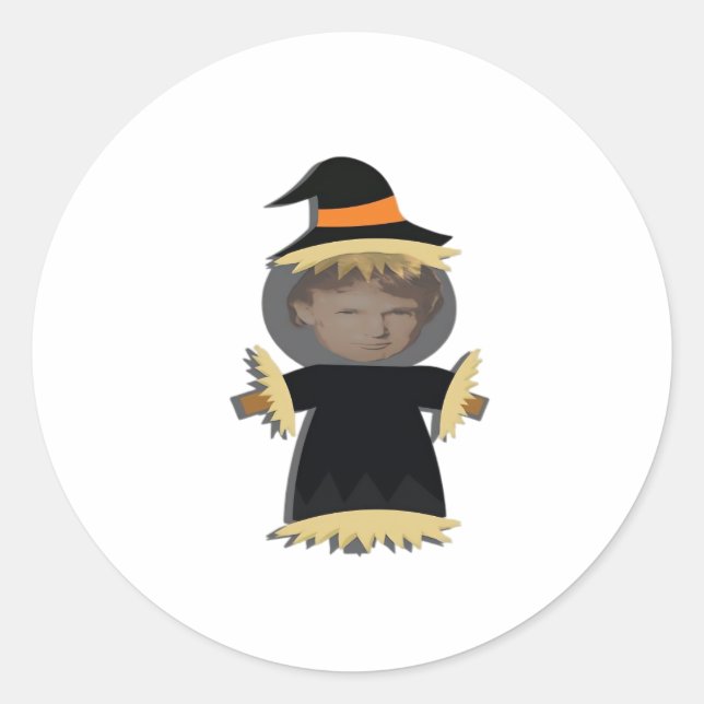Sticker Rond Trumpkin - Meilleur costume Halloween (Devant)