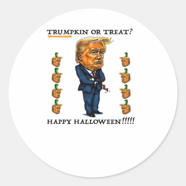 Sticker Rond Trumpkin Ou Traiter Classique (Devant)