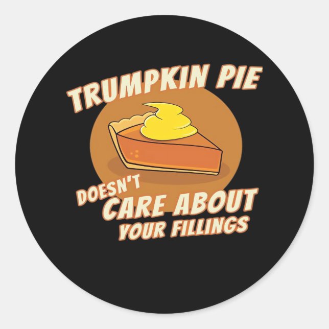 Sticker Rond Trumpkin Pie Rendre Halloween Grand Encore Trumpki (Devant)
