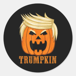 Sticker Rond Trumpkin rend Halloween génial à nouveau drôle (2